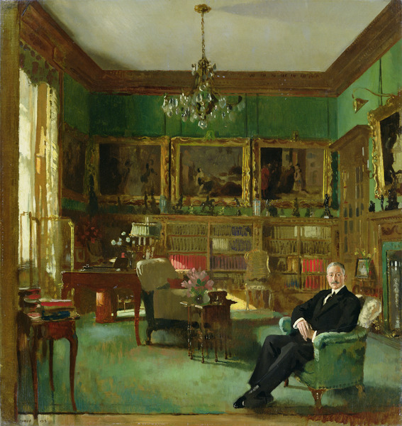 'Sir Otto Beit in his study at Belgrave Square' by William Orpen, 1913, Johannesburg Art Gallery. Image licensed from the Bridgman Art Library