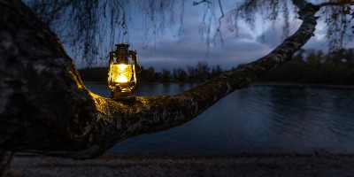 Lantern on tree branch by lake at dusk - Semantics, Pragmatics and Philosophy