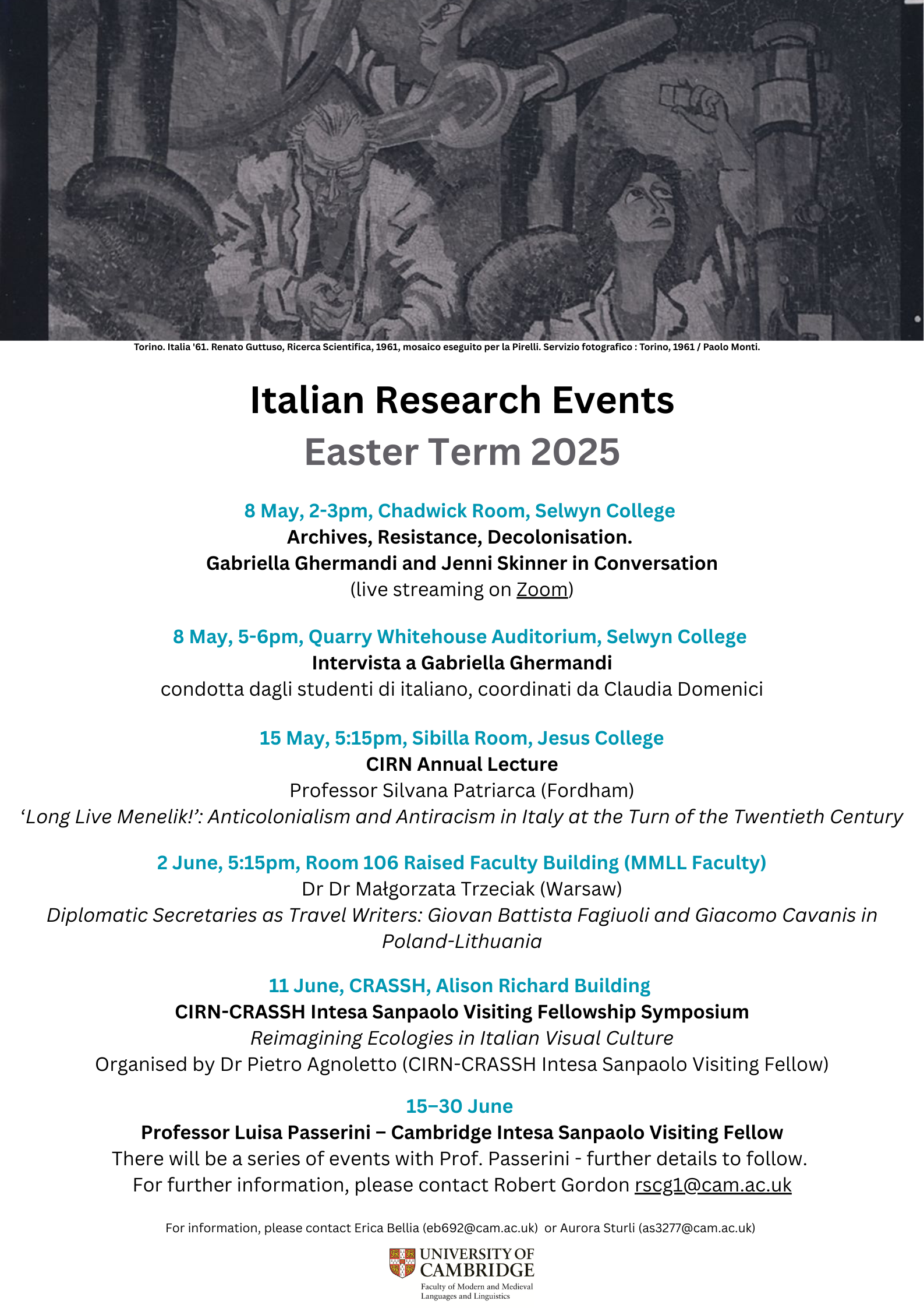 Italian Research Seminars - Easter Term 2025