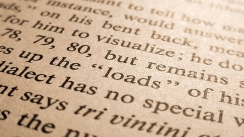 Linguistics book with text