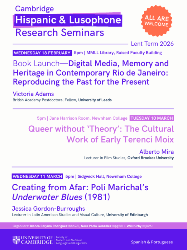 Cambridge  Hispanic & Lusophone  WELCOME Research Seminars 