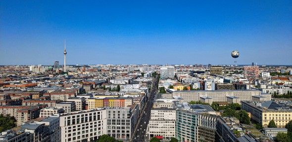 'Tower meets balloon' by Ella Collier. 'Tower meets balloon' by Ella Collier. A view of the Berlin skyline on a sunny day