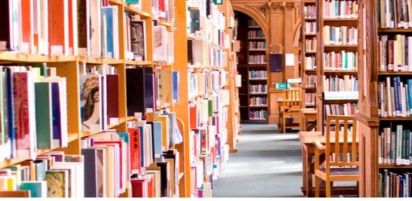 Shelves of library books (c) University of Cambridge Shelves of library books