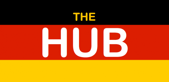 German flag with the words The Hub